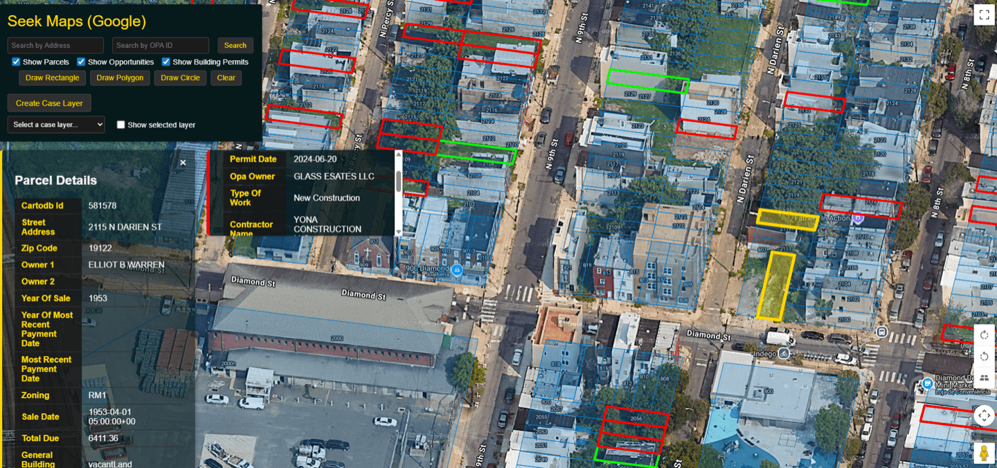 Seek Research parcel mapping and opportunity analysis
